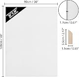 Kurtzy Blank Canvas 2 Pack 90x120cm Pre stretched with Wedges view 2