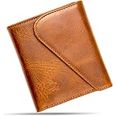 Full-Grain Leather Wallet for Men, Handcrafted Mens Bifold Wallet with RFID Blocking, Magnetic Closure, Slim Minimalist Thin Design, ID Window, Book Shaped Gift Ready Box, 3-Year Warranty