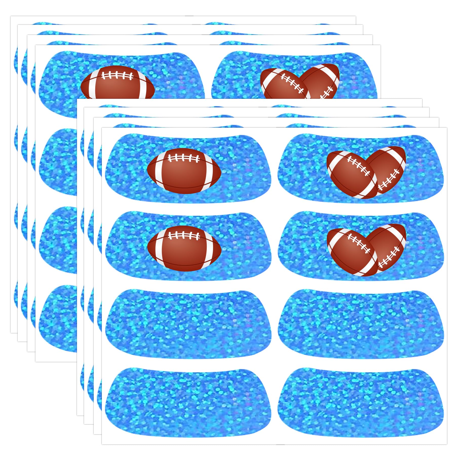 Sports Under Eye Black Strips Stickers 120 pcs Eye Strips Baseball Football Softball Lacrosse Fans Eye Black Stickers for Themed Party Game Day Supplies (Blue)