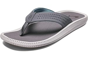OLUKAI Ulele Men's Beach Sandals, Water Resistant Flip Flops, Arch Support & Comfort Fit, Lightweight & Durable, Enhanced Grip & Traction