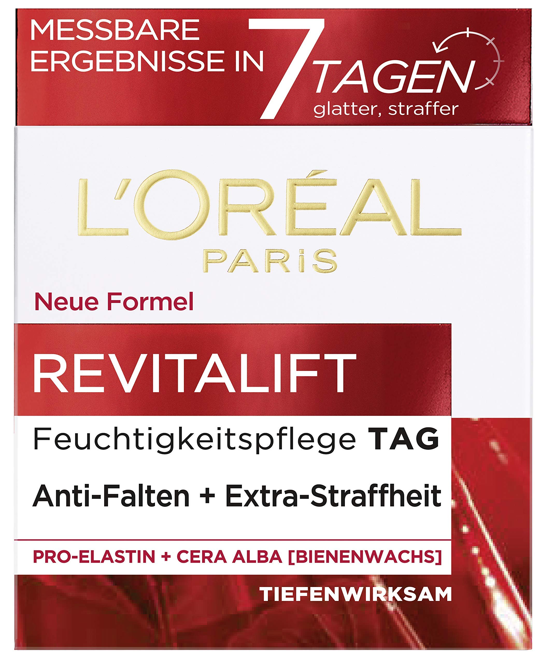 L'Oréal Paris Day Cream, Revitalift, Anti-Ageing Face Care, Anti-Wrinkle and Extra Firmness, Pro-Elastin and Beeswax, 50 ml