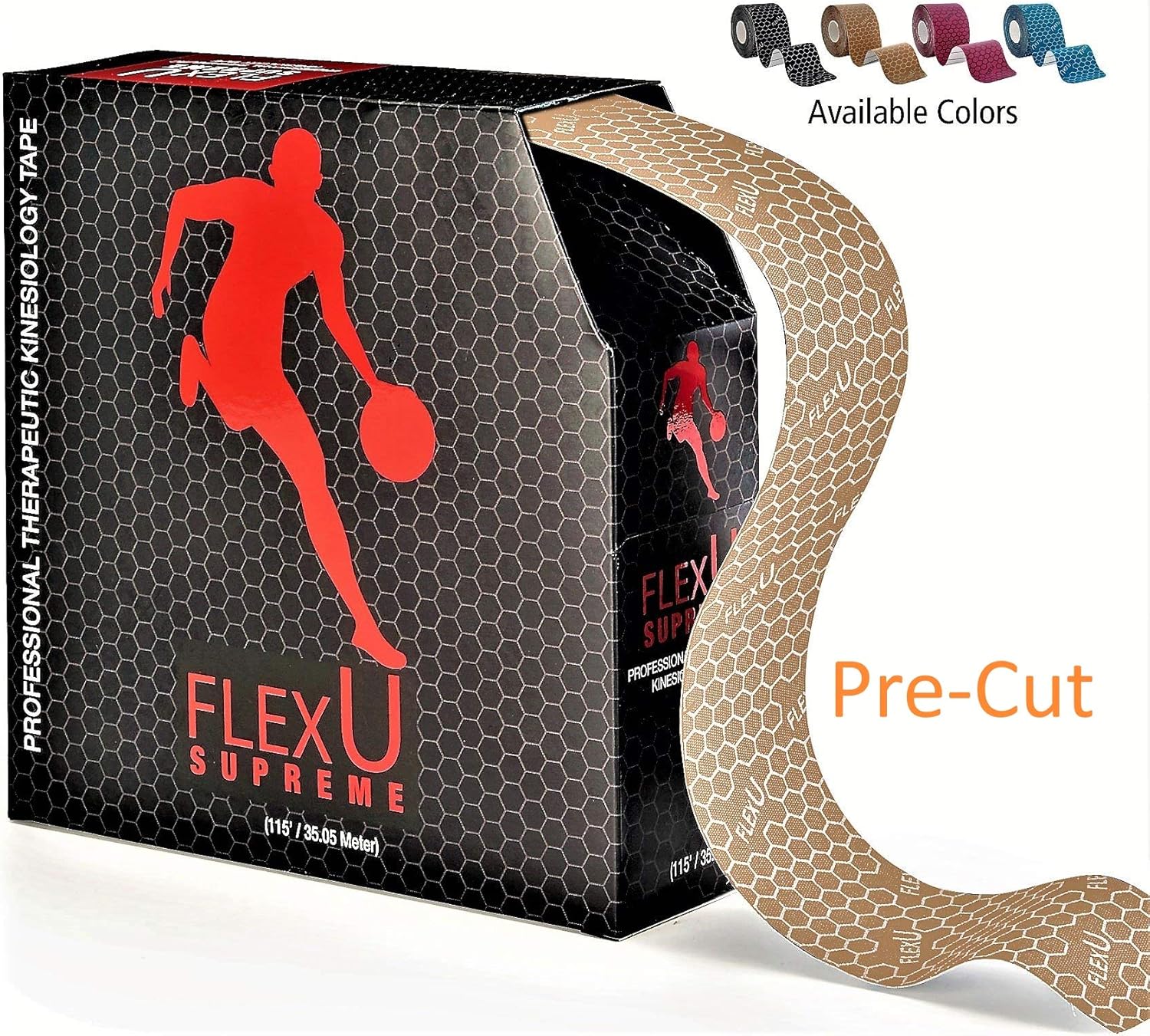 FlexU Kinesiology Tape; Black Pre-Cut, Bulk Pack: Sports & Outdoors
