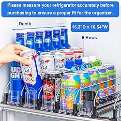 RULA Drink Organizer for Fridge, Self-Pushing Soda