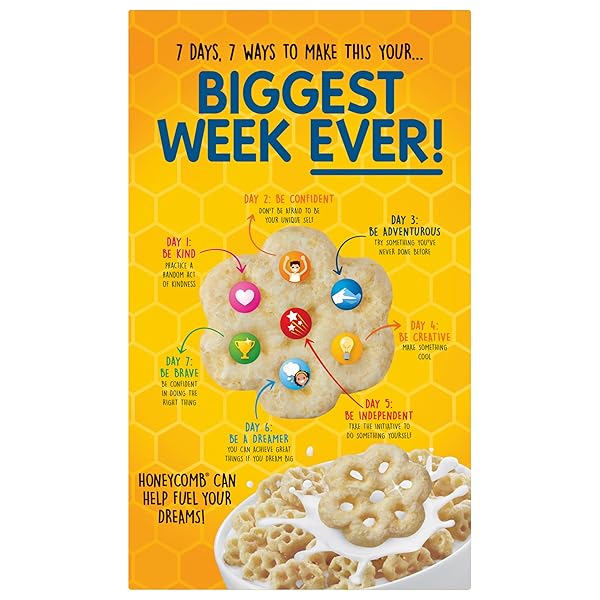 POST HONEYCOMB CEREAL, HONEY FLAVORED SWEETENED CORN AND OAT CEREAL, 16 OZ BOX