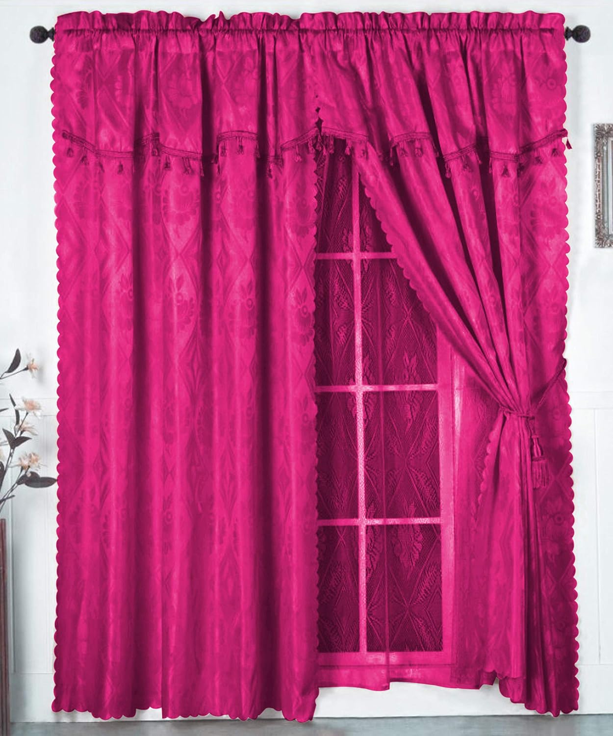 Sapphire Home 2 Panel Window Curtain Set (108