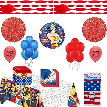 Amazon Com Combined Brands Wonder Woman Party Supplies And