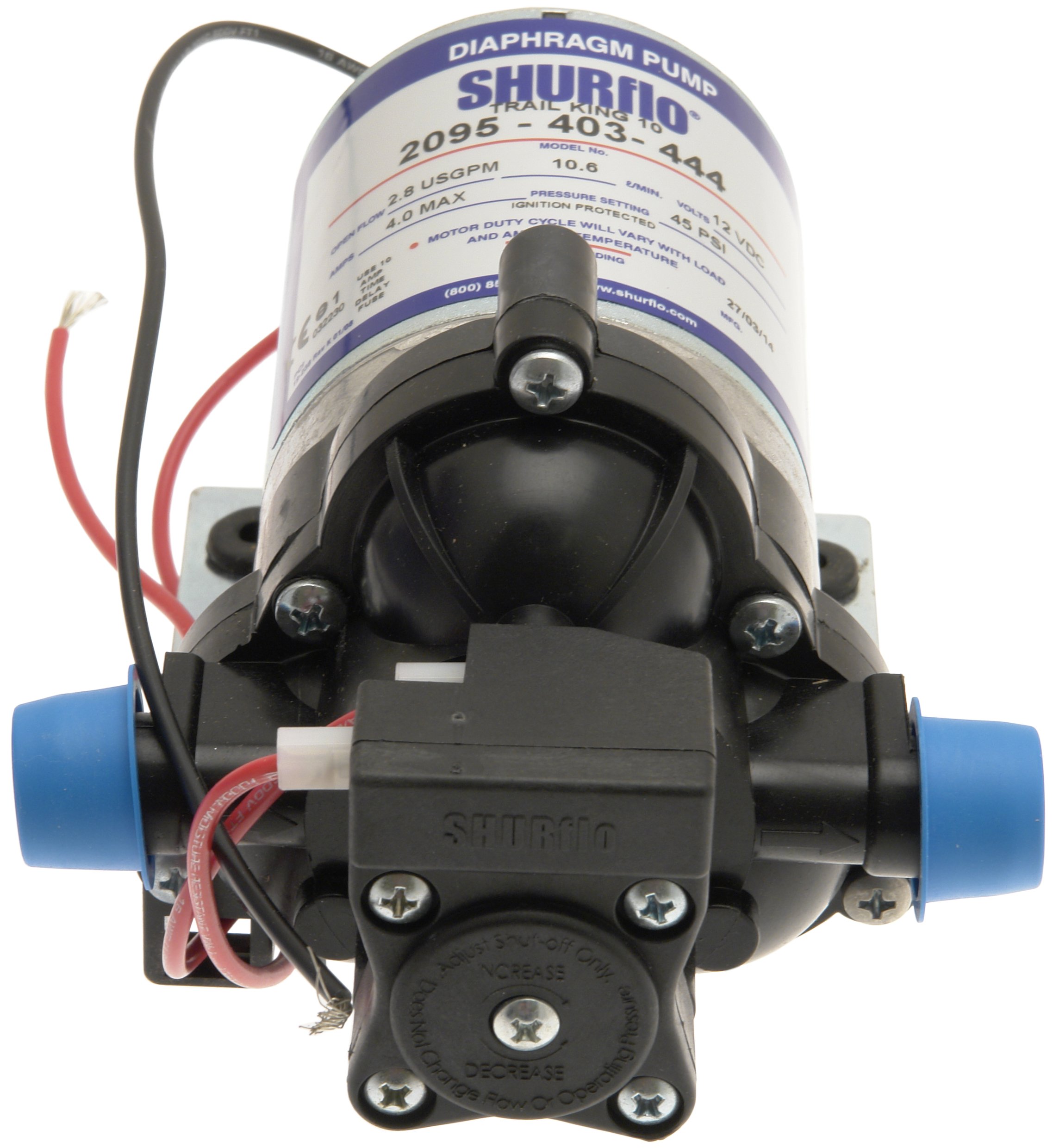 Shurflo 2095403444 Trail King 10 Water Pump12V/45psiSilver, Silver