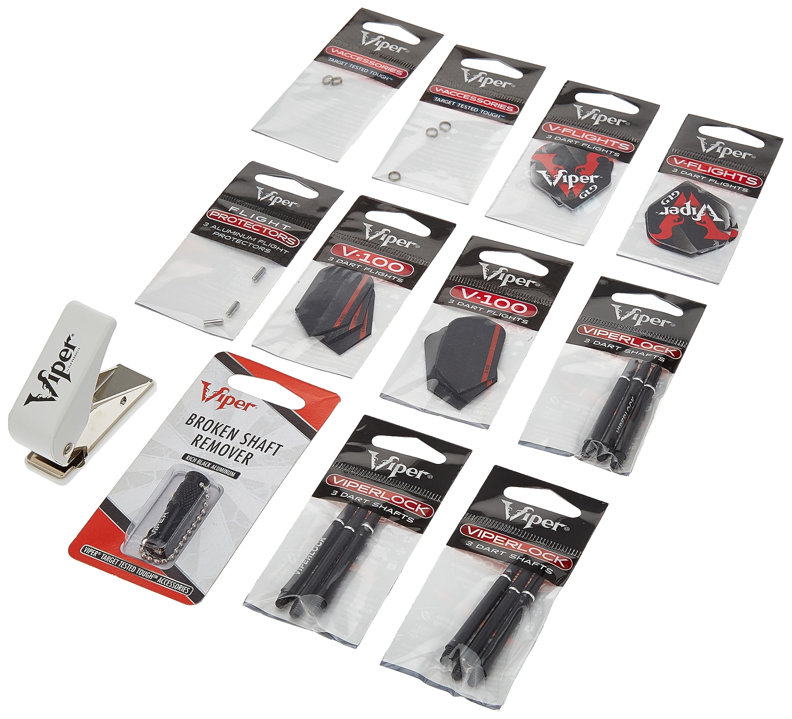 Viper Dart Accessory: Flight Hole Punch Tool with Assorted Poly Pro Flights (Steel and Soft Tip Darts)
