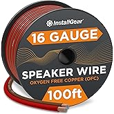 InstallGear 16 Gauge Speaker Wire (100ft - Red/Brown) | Speaker Cable for Car Speakers Stereos, Home Theater Speakers, Surround Sound, Radio, Automotive Wire, Outdoor | 16 AWG Speaker Wire