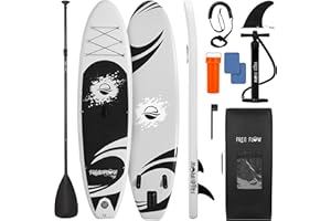 SereneLife Ultra-Light Inflatable Stand Up Paddle Board with Premium SUP Accessories - Extra Wide Stable Design with Non-Slip EVA Deck Pad for Youth and Adults of All Skill Levels - 275 lbs Capacity