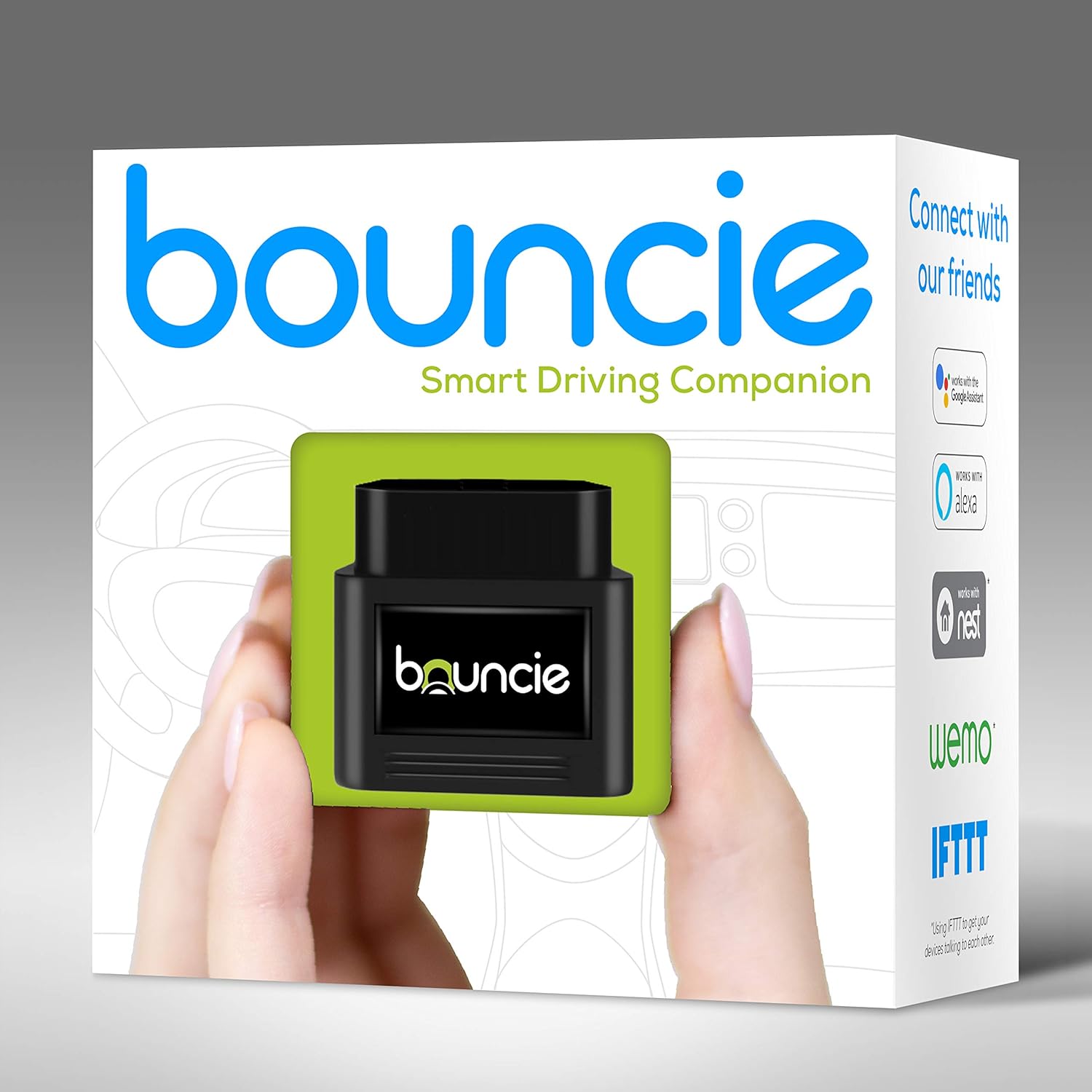 Bouncie - Connected Car - OBD2 Adapter - $8 Monthly 3G Service Req&rsquo;d - Location Tracking, Driving Habits, Alerts, Geo-Fence, Diagnostics - Family or Fleets - Alexa, Google Home, IFTTT