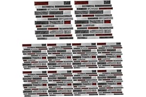 10 Sheets Peel and Stick Tile Backsplash 12x12 Marble Mosaic Stick on Backsplash for Kitchen, Waterproof PVC Reusable Self Ad
