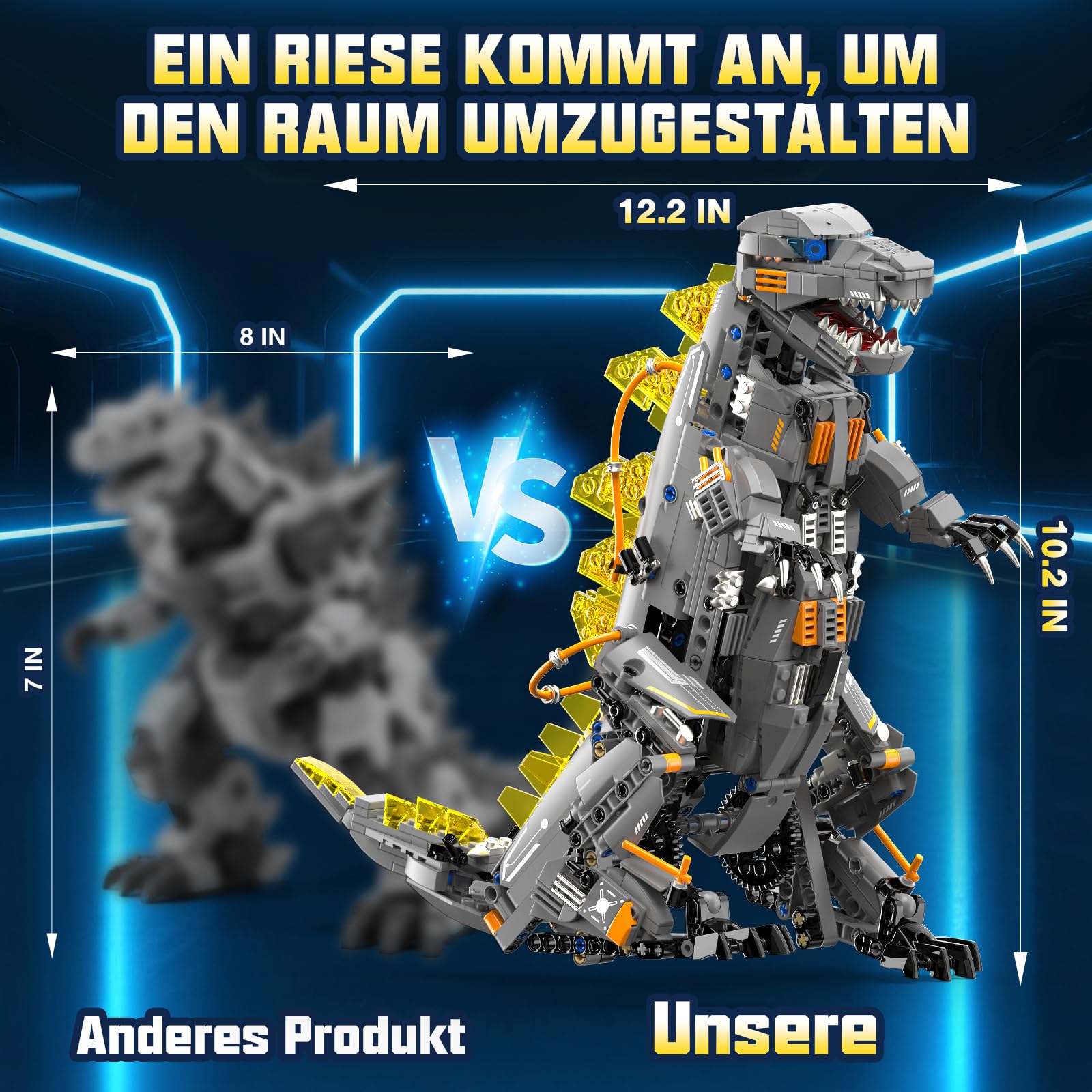 Technic Roboter Bauspielzeug Bausatz ab 8+, 5-IN-1 RC Roboter und Auto 5