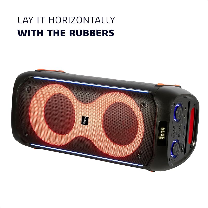 - COLUMBA600 - Enceinte, Baffle Puissant de 2x6,5”/16cm sur Batterie Rechargeable - Bluetooth, Micro-SD, USB, Aux, 2 MIC in - TWS - LED Infini Multicolore - Poignée