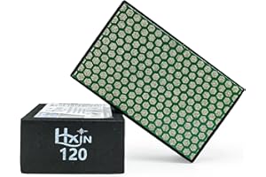 HXIN Diamond Hand Polishing Pad Diamond Sanding Block Foam Backed Diamond Sponge Sanding Pads for Wet or Dry Grinding polishing for Granite Marble Stone Tile Glass Ceramic (1, 120# Hexagon)