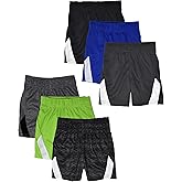 Andrew Scott Boys Active Performance & Mesh Style Basketball Sport Shorts - Multi Packs