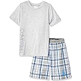 Calvin Klein Boys' Two Piece Sleepwear Top and Bottom Pajama Set