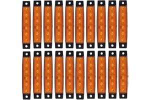KYYET Amber LED Side Marker Lights,(Pack of 20) 6 LED 2835 SMD Clearance Lamps for Truck Trailer RV Campervan Pickup Tractor Lorry SUV Boat 12V DC Shockproof