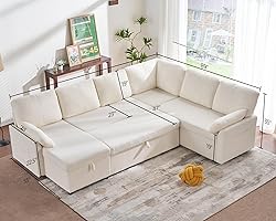 PaPaJet Sofa Bed, 112 Inch Sleeper Sofa, Oversized