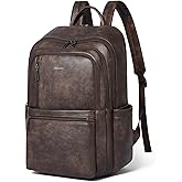Shrrie Leather 17 inch Laptop Backpack for Women, Large Travel Backpack Purse for Casual Daypack College Work Bag