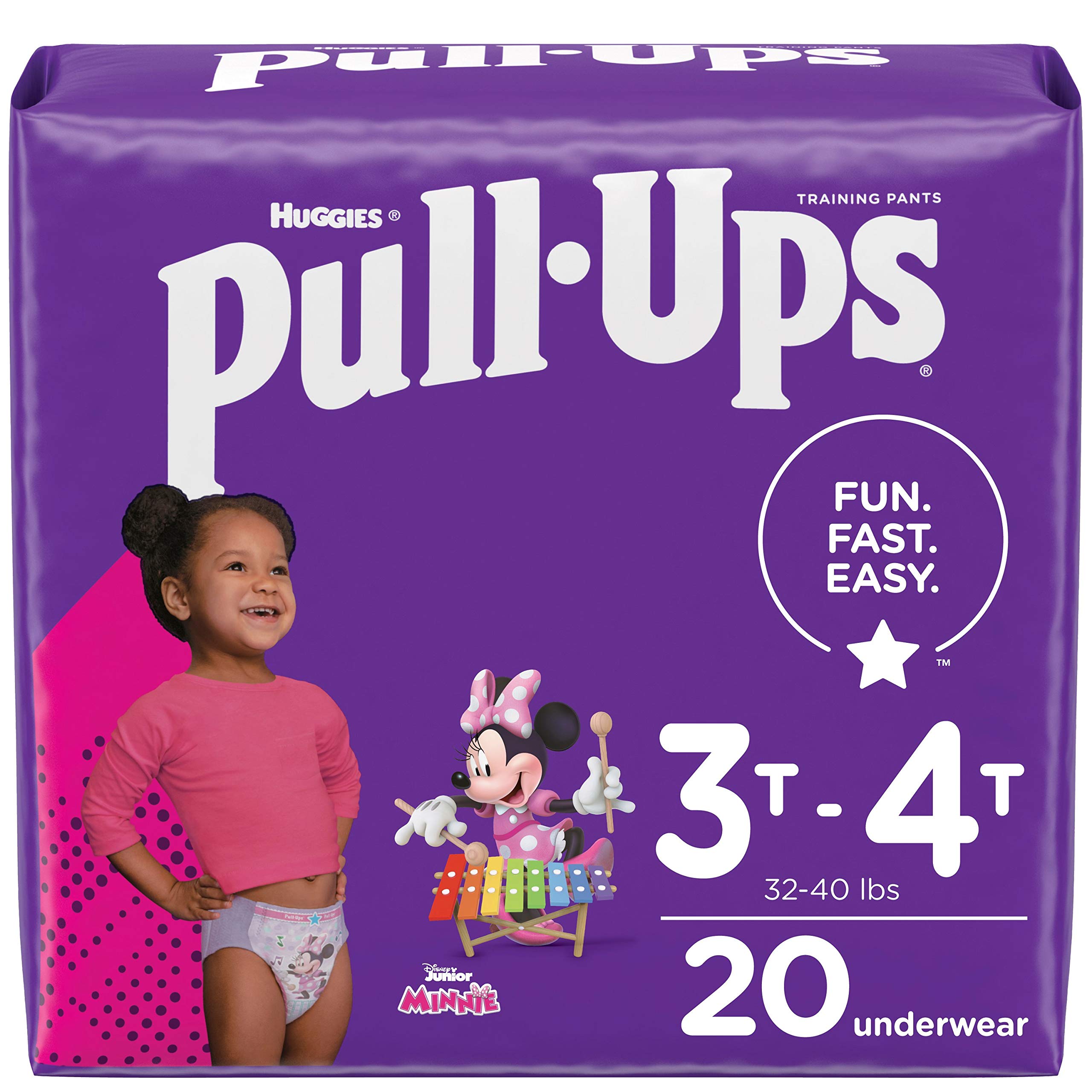 Pull-Ups Girls' Potty Training Pants Training Underwear Size 5, 3T-4T, 28 Ct