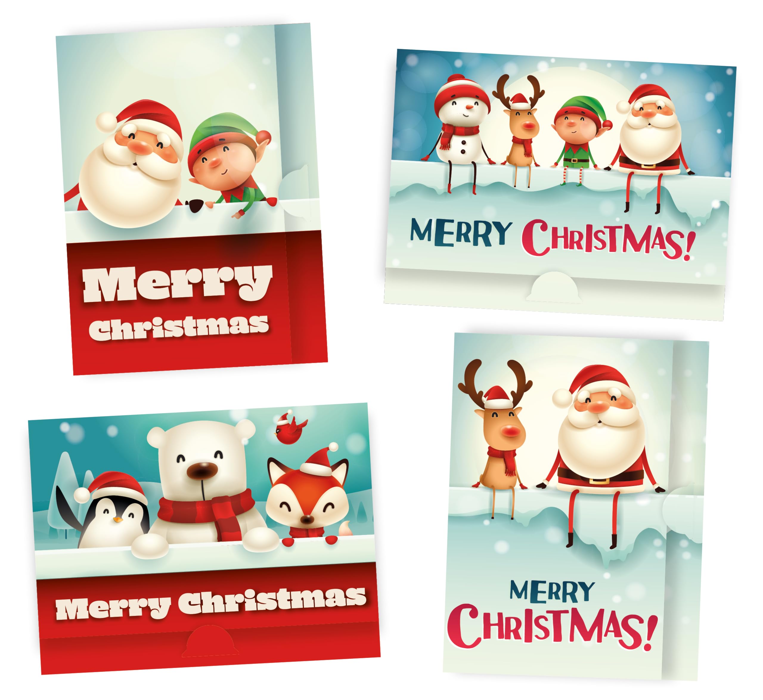Christmas Money Wallets Pack of 8. Pack contains 4 different Christmas Character designs. Universal Wallet for Cash, Voucher and Voucher on Display card. Ecofriendly and UK made.