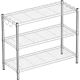 Guan River 3-Shelf Adjustable Metal Shelf Wire Shelving Storage Rack for Office,Kitchen,Bedroom,Bathroom,Laundry,Pantry Basement,Garage(Chrome,36" L x 14" W x 30" H)