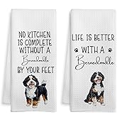 WOTYPU Funny Bernedoodle Kitchen Towels, Bernedoodle Gifts for Owners, Dog Mom Dad Gifts Dish Tea Towels for Kitchen, Housewarming Gift Decorative Hand Towel, 16x24 Inch Set of 2
