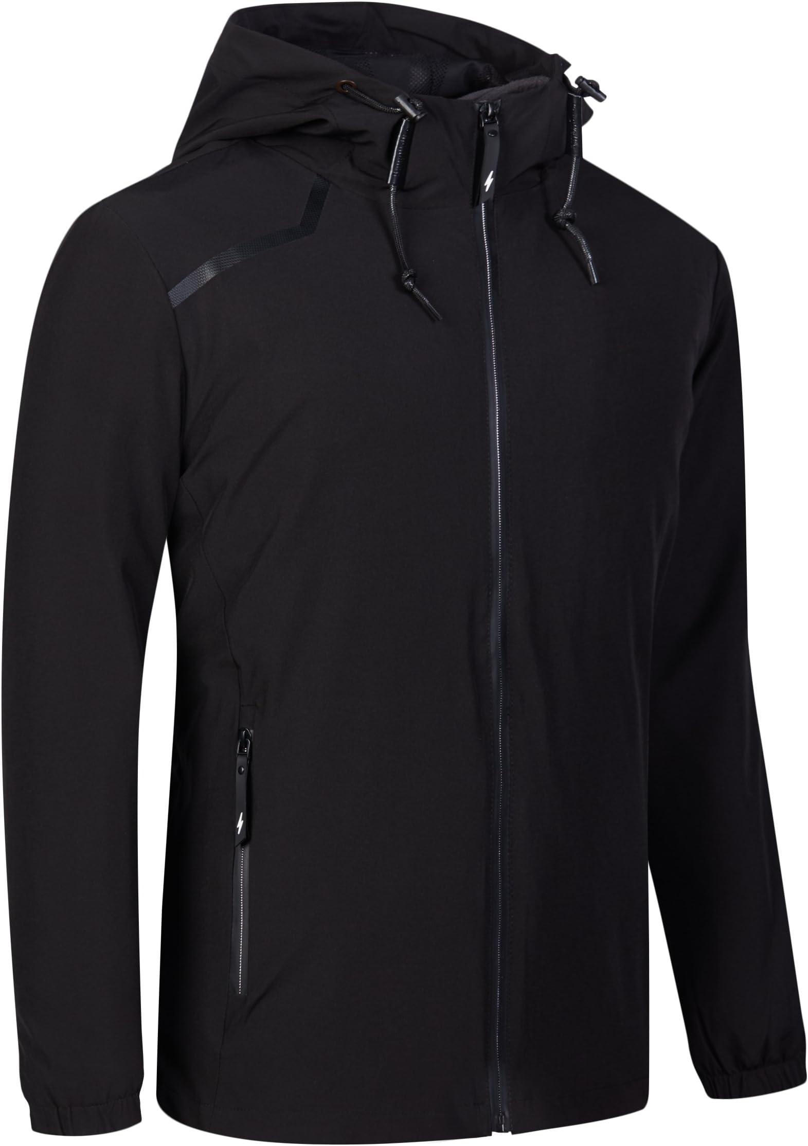 UDAREIT Womens Waterproof Windbreaker Lightweight Rain Jacket Outdoor Hooded Raincoats Plus Size 2XL Black