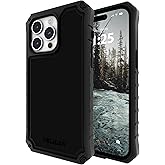 Pelican Ambassador Series - iPhone 15 Pro Max Case 6.7" [18ft MIL-STD Drop Protection] [Compatible with MagSafe] Heavy Duty Phone Case for iPhone 15 Pro Max with Belt Clip Holster Kickstand - Black