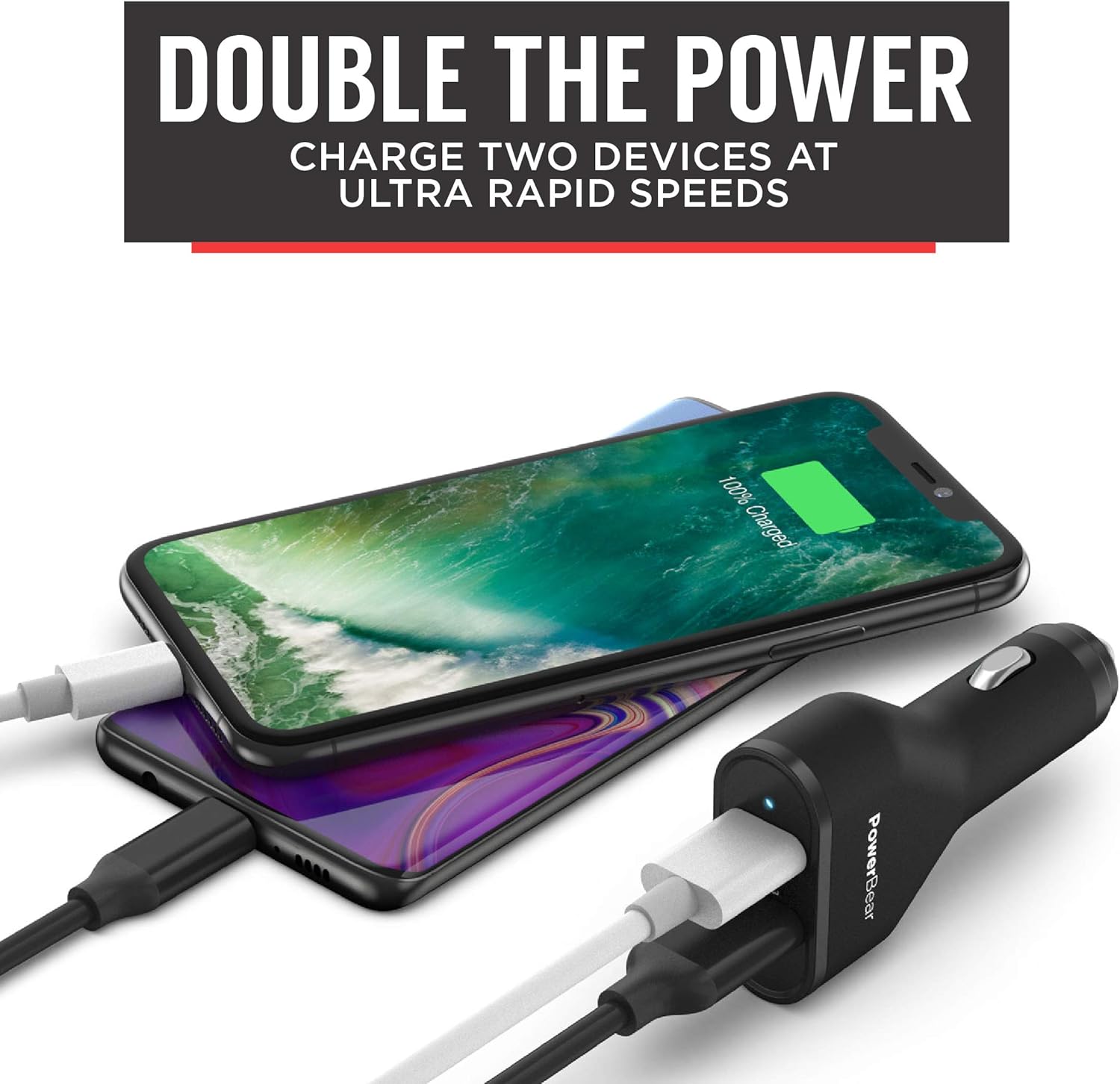 PowerBear Car Charger [45W] Ultra Fast Dual QC 3.0 for iPhone & Android: Home Audio & Theater