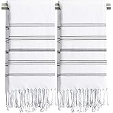 cabanana Hand Towels for Bathroom - 2-Pack,20x30 Inch-100% Cotton,Turkish Bathroom Hand Towels,Super Absorbent & Quick-Dry Soft for Bath, Kitchen, Spa, Face, Hair, Dishcloth (White)