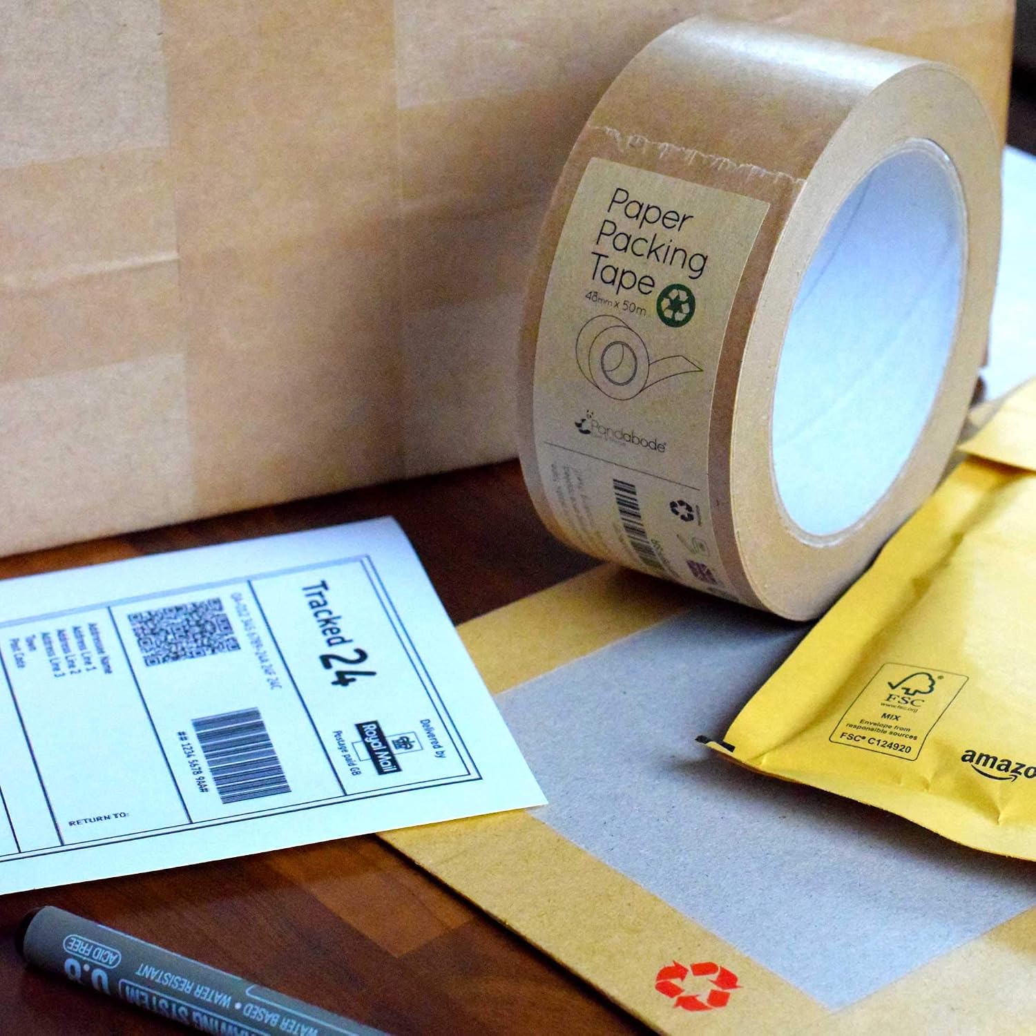 Pandabode Kraft Paper Packing Tape 48mm x 50m, Brown - Image 5