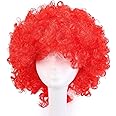 MapofBeauty 35cm Fashion Holiday Fluffy Funny Show Clown Wig (Red)