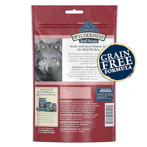 BLUE BUFFALO WILDERNESS TRAIL TREATS WILD BITS TRAINING TREATS FOR DOGS, GRAIN-FREE DOG TREATS, SALMON RECIPE, 10-OZ. BAG