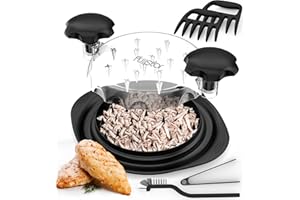 Fullstar Chicken Shredder Tool Twist Set - Meat & Chicken Breast Shredding Tool, Pork Shredder, Large Food Slicer (Black)