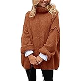 PRETTYGARDEN Oversized Sweaters for Women Chunky Turtleneck Sweater Fall Fashion Clothes Long Sleeve Tops Winter Clothing