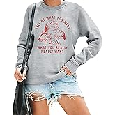 MNLYBABY Merry Christmas Sweatshirt Santa Shirt: Women Tell Me What You Want Shirt Santa Claus Pullover Xmas Holiday Tops