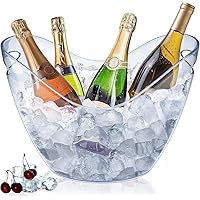Ice Bucket Wine Bucket 8 Liter Large Beverage Tub Clear Acrylic Beer Champagne Bucket for Christmas Parties Drinks Bar Cockta
