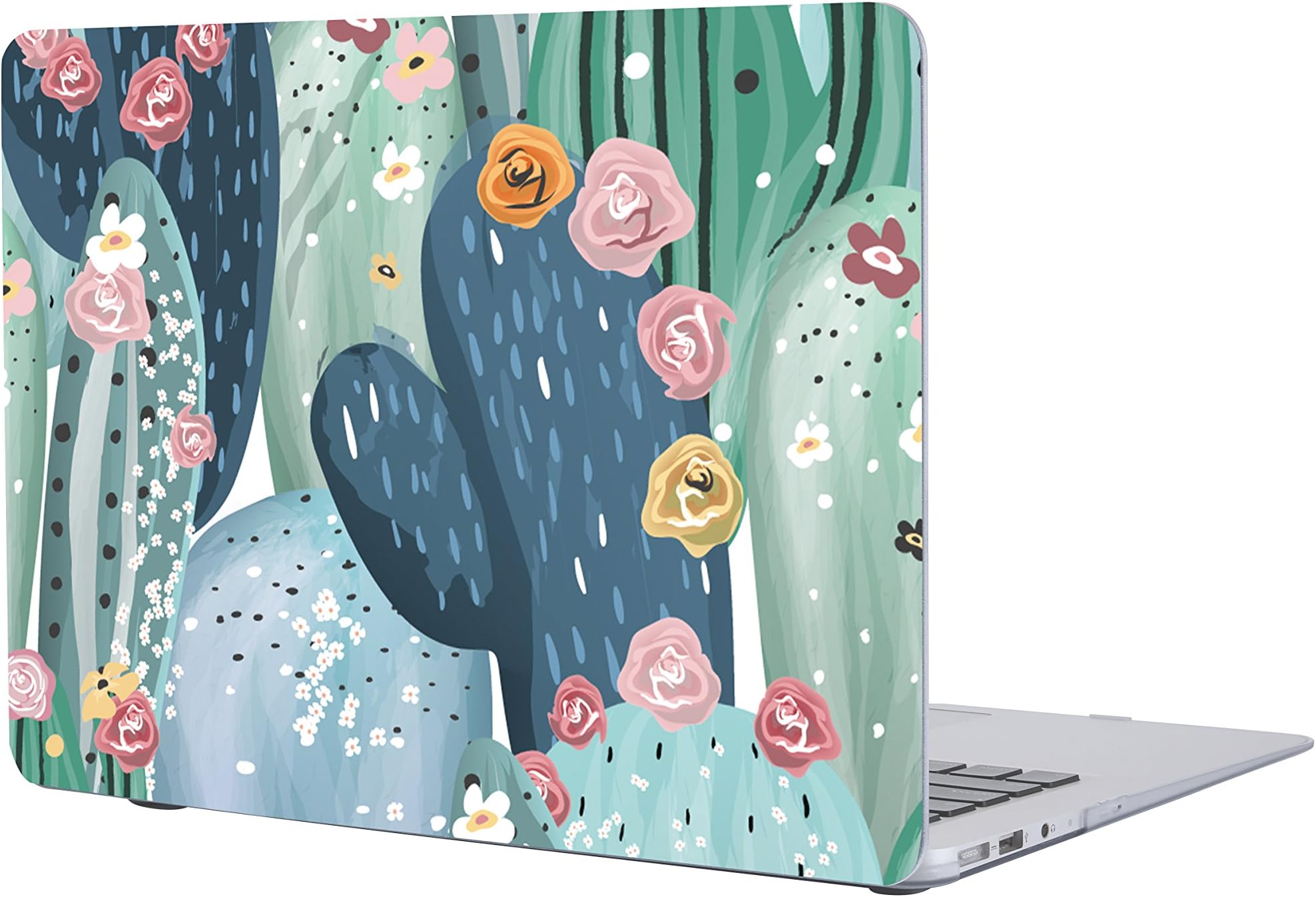 MacBook Pro 13” Case A1502 / A1425, Salmen Plastic Hard Matte Shell Case Cover with Keyboard Cover ONLY for MacBook Pro 13 Inch with Retina Display No CD-ROM Driver (Cactus Flower 02)