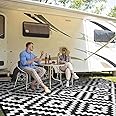 Outdoor Patio Plastic Straw Rug - 8'x10' Outdoor Camping Rug Waterproof Reversible, Area Carpet Patios Clearance RV, Outside
