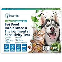5Strands Pet Food Intolerance & Environmental Sensitivity Test, at Home Gut Health Test for Dogs & Cats, 857 Items Tested, Pe