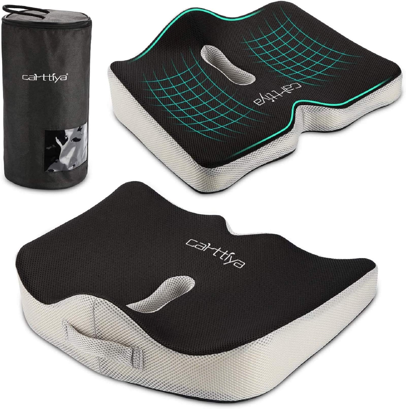 Carttiya Seat Cushions for Office Chair, Back Seat Chair Pads Cushion, Memory Foam Car Seat Cushions for Office Seat, Desk Chair, Recliner, Wheelchair, Driver Seat, Computer Chair, Large Style