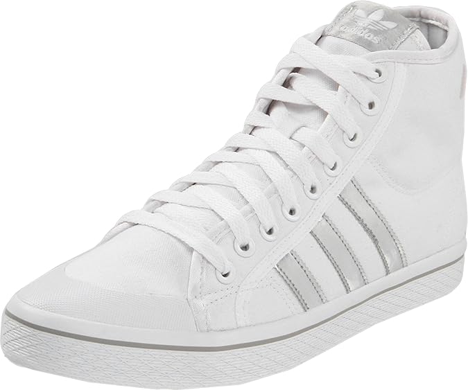 Amazon.com: adidas Originals Women's Honey Mid Stripes Sneaker,White/Metallic Silver/White,10 M 