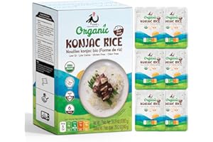 YUHO Organic Konjac Shirataki Rice, Low Carb Pasta 38.09 Oz (1080 g), USDA Organic Healthy Noodle (6 Pack Inside), Keto and Paleo Friendly, Low Calorie, Sugar Free, Vegan, Ready to Eat