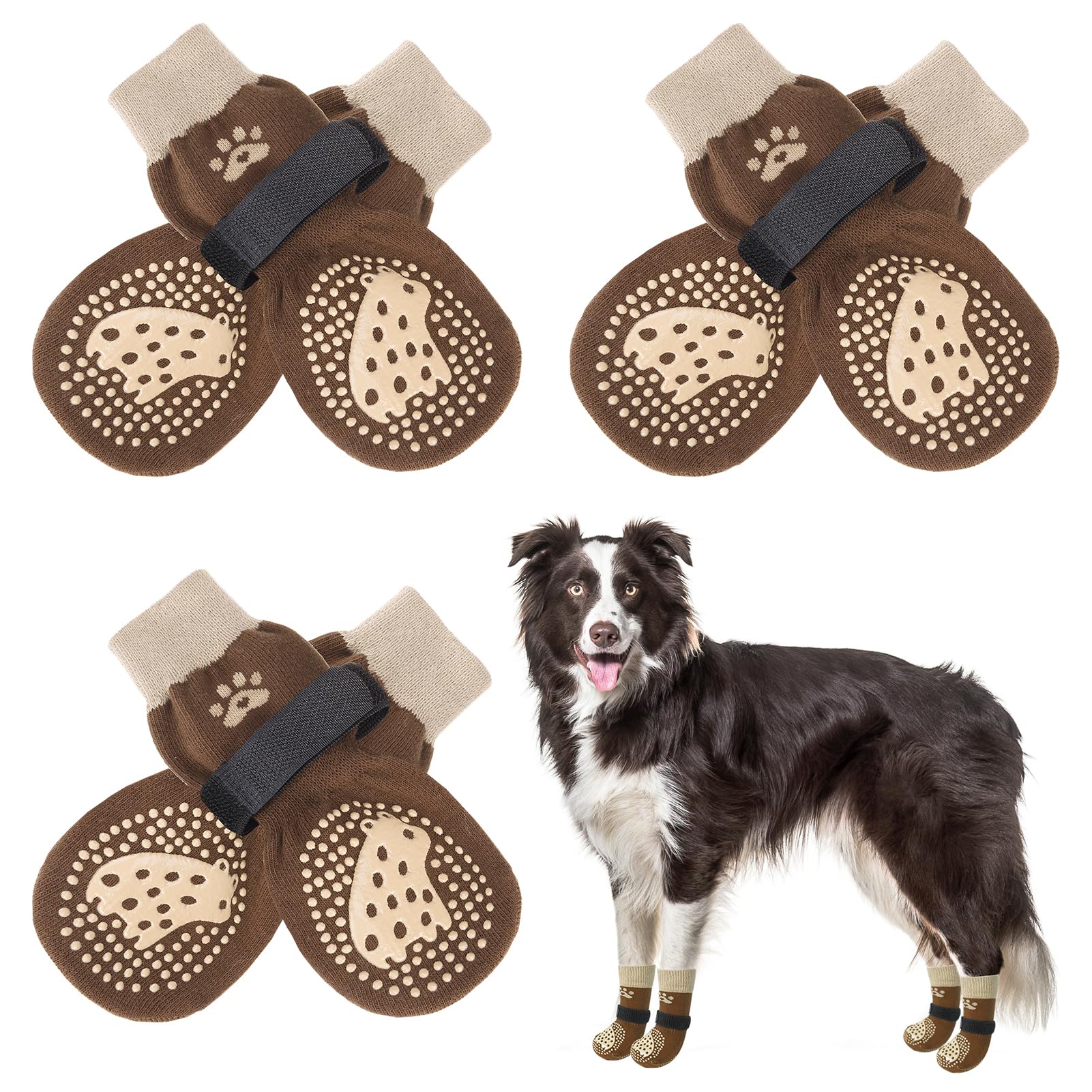 Photo 1 of SCENEREAL Anti Slip Dog Socks for Hot/Cold Pavement to Prevent Licking Paws, Dog Grippy Socks for Senior Dogs Hardwood Floors Walking, Pet Boots & Paw Protectors for Indoor Outdoor