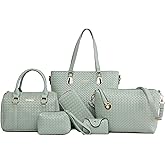OTMIPIML Purses and Handbags for Women Synthetic Leather Tote Crossbody Bags Satchel Purses Set 6pcs | Set, 6pcs, Set, 6pcs