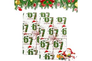 67 Meme Christmas Gift Wrap, Christmas Wrapping Paper, Holiday Gift Wrapping Paper, Funny Xmas Gift Wrap for Presents DIY, Sa