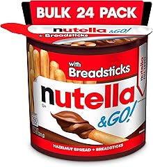 Nutella & GO! Bulk 24 Pack, Hazelnut and Cocoa Spread with Breadsticks, Stocking Stuffers, Snack Cups, 1.8 oz Each​