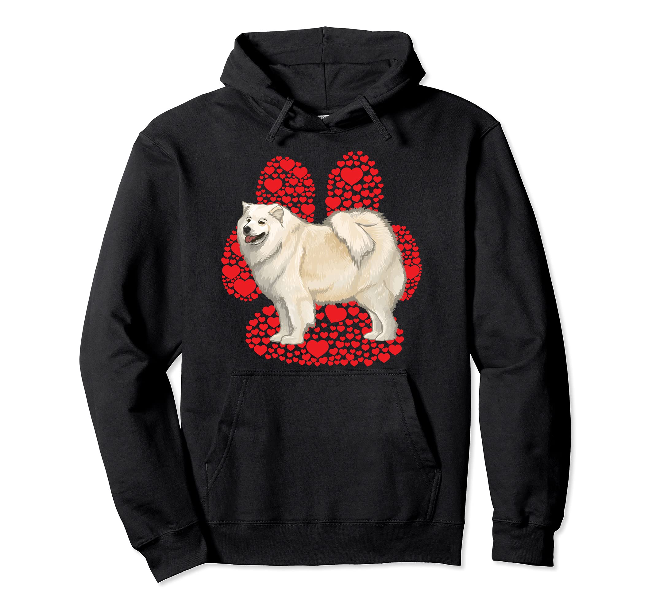 Samoyed Valentines Day Dog Love Paw Pullover Hoodie